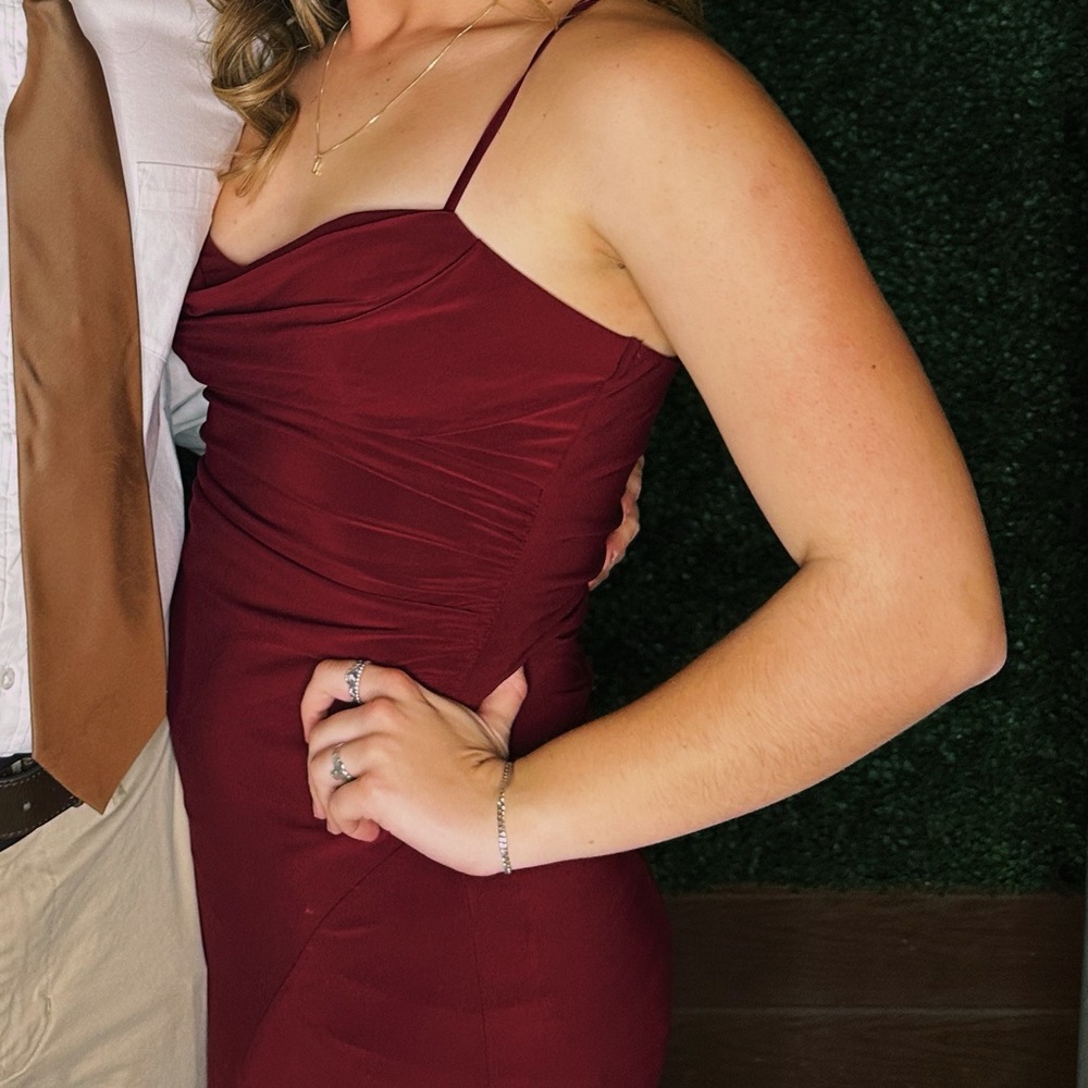 Red formal long dress